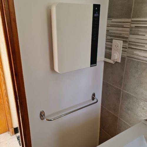 Rénovation salle de bain 1 – Radiateur soufflant électrique programmable