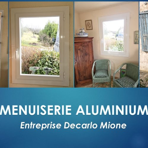 Fenêtre un vantail en aluminium, de couleur laqué blanc pur RAL 9010, pose en rénovation avec couvre joint intérieur et cornière d’habillage extérieur