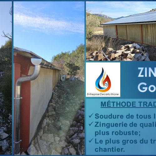 Zinguerie pour un entrepôt (gouttières)